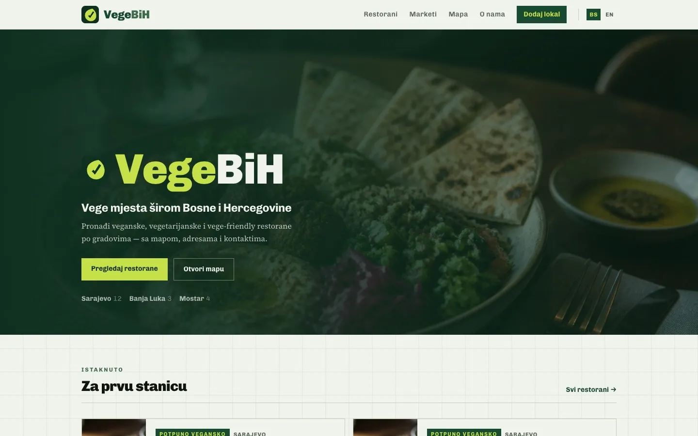 Screenshot of VegeBiH