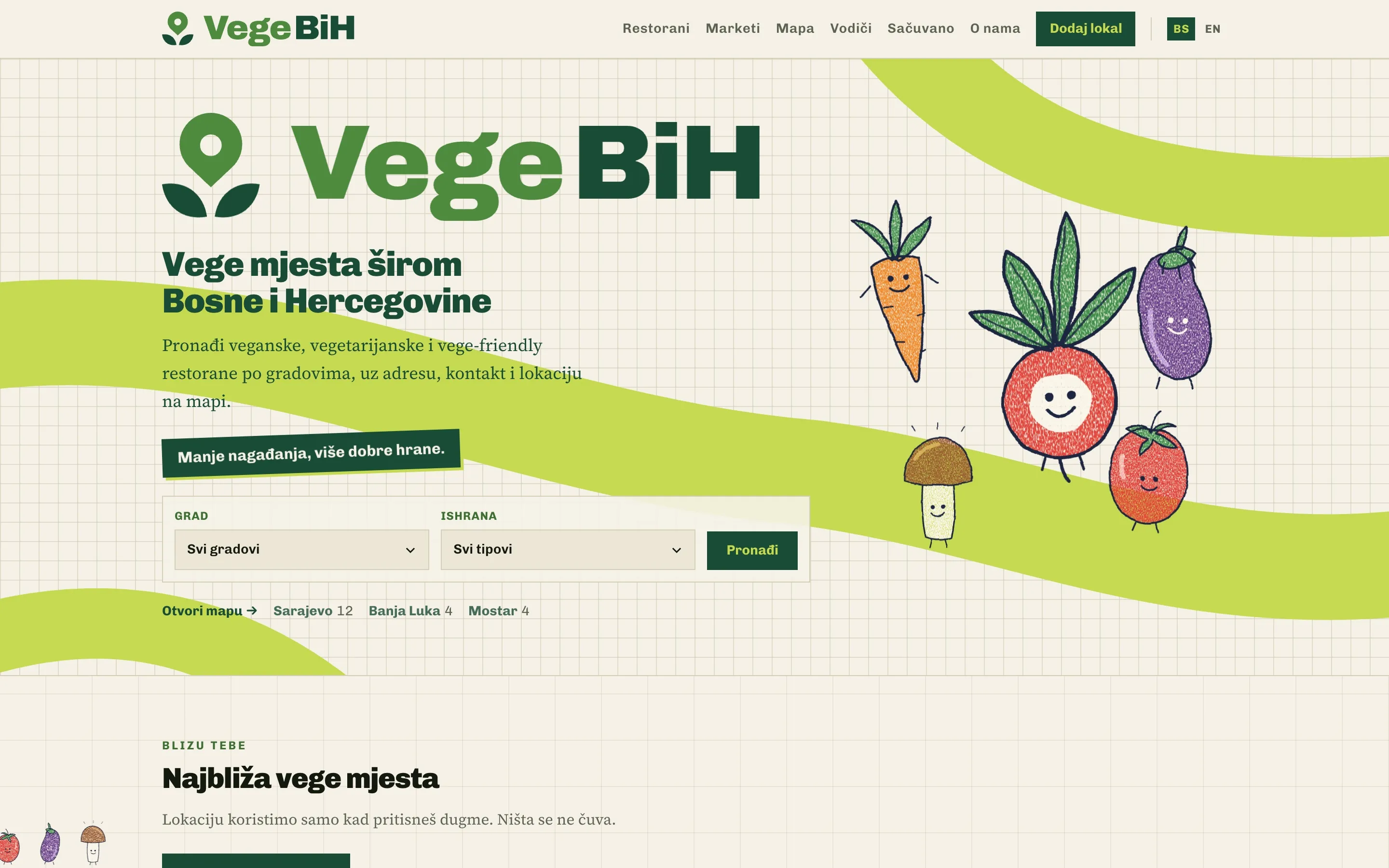 Screenshot of VegeBiH